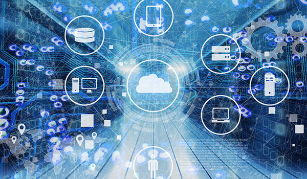 Data Management Platform (DMP) concept. Business man suit point